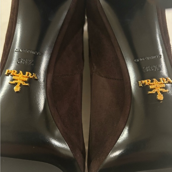 New Prada Chocolate Brown Suede Half Boot - Picture 12 of 13